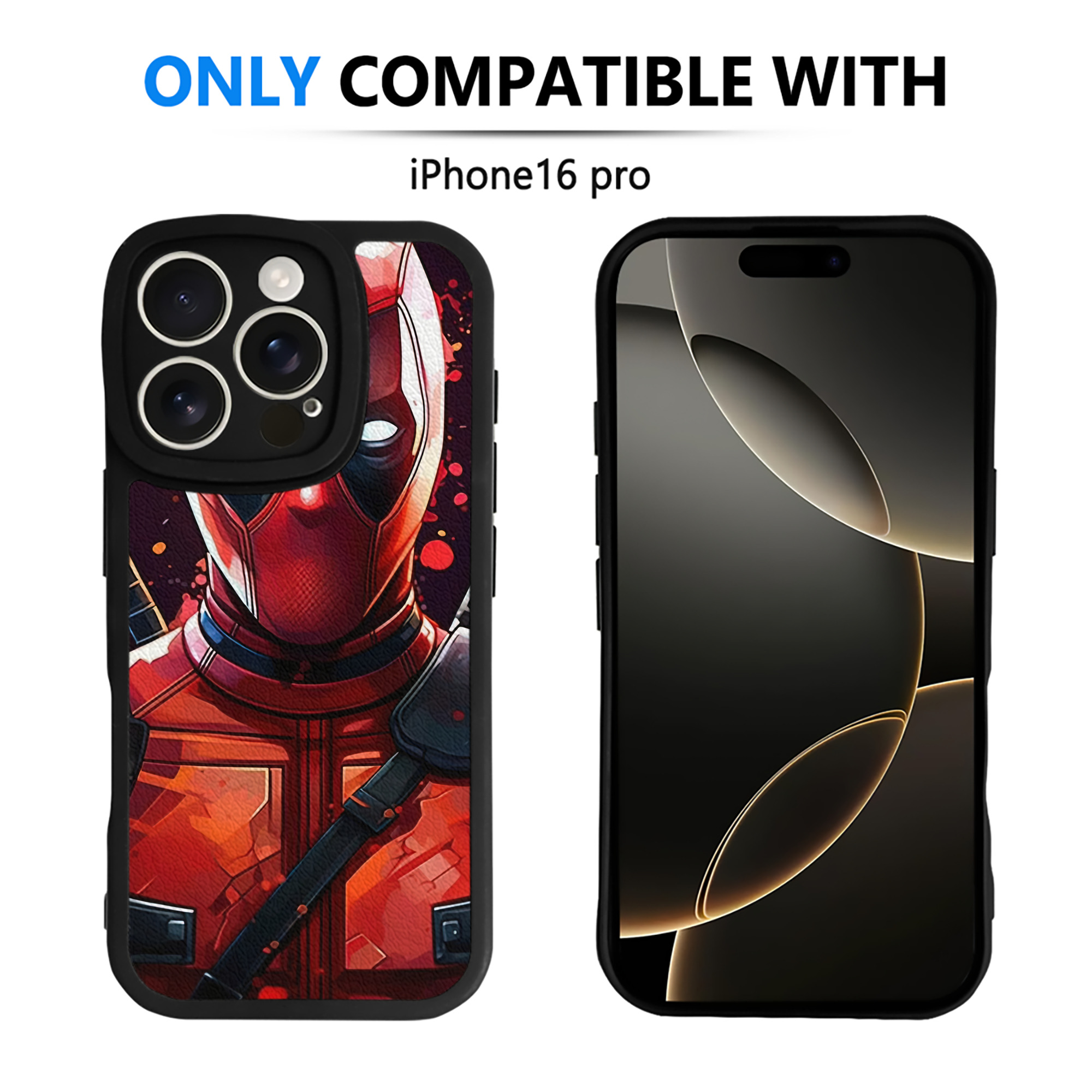 （画像用） Deadpool デッドプール 【iPhone 16シリーズ対応】シリコンスマホケース（レザー調） 材質：シリコン